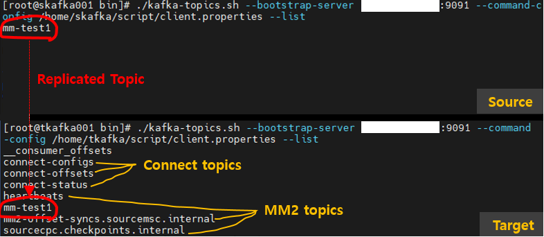 기존 Topic 복제 확인