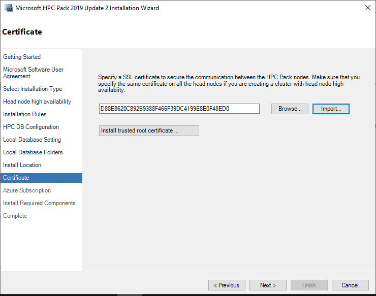 MS HPC Pack Head Node Install Step 14