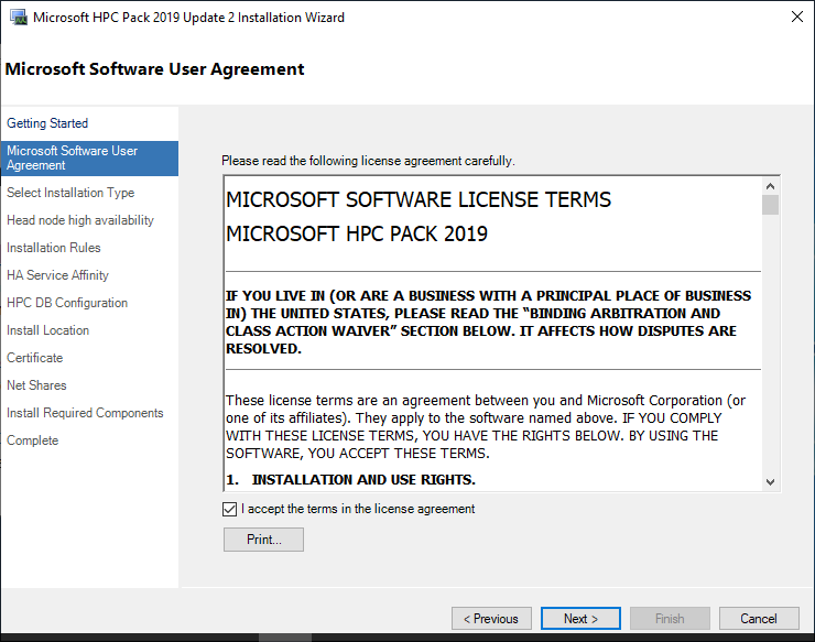 MS HPC Pack Head Node Install Step 5