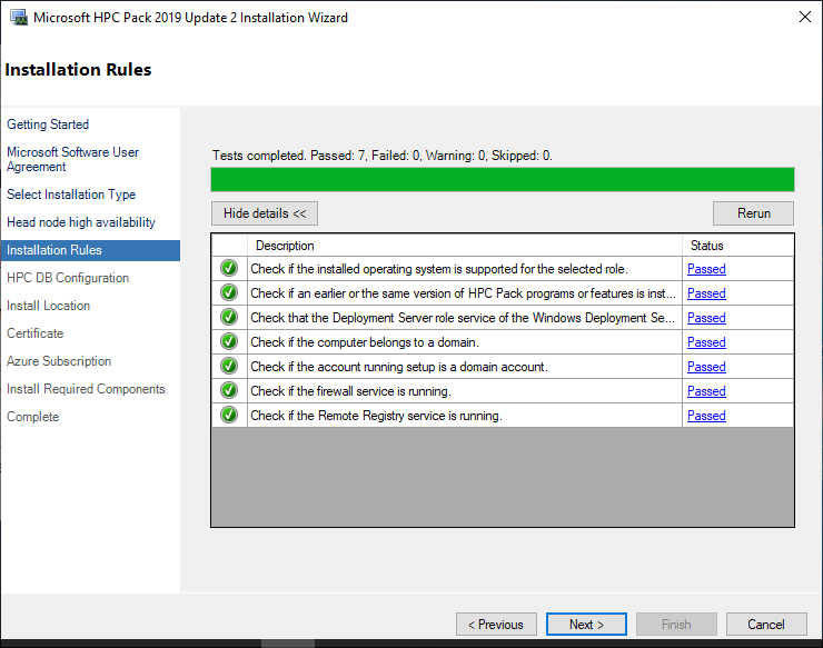 MS HPC Pack Head Node Install Step 7