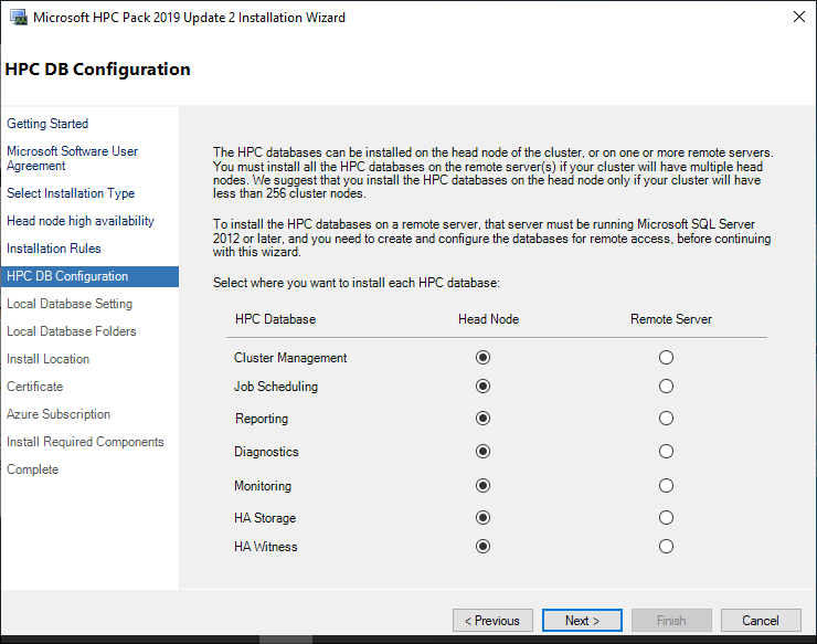 MS HPC Pack Head Node Install Step 8