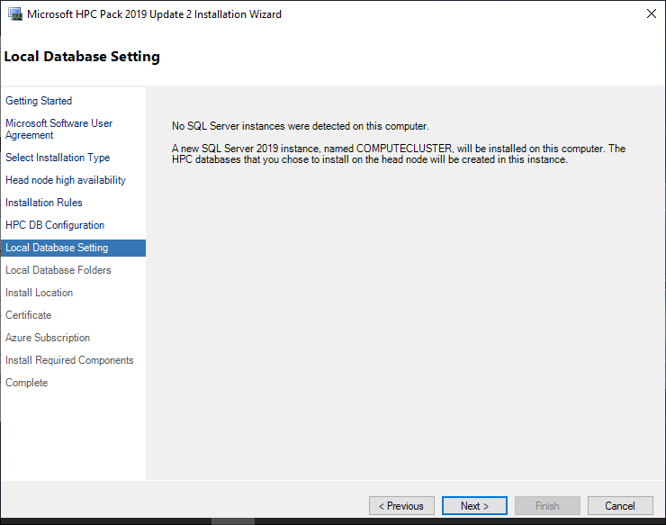 MS HPC Pack Head Node Install Step 9