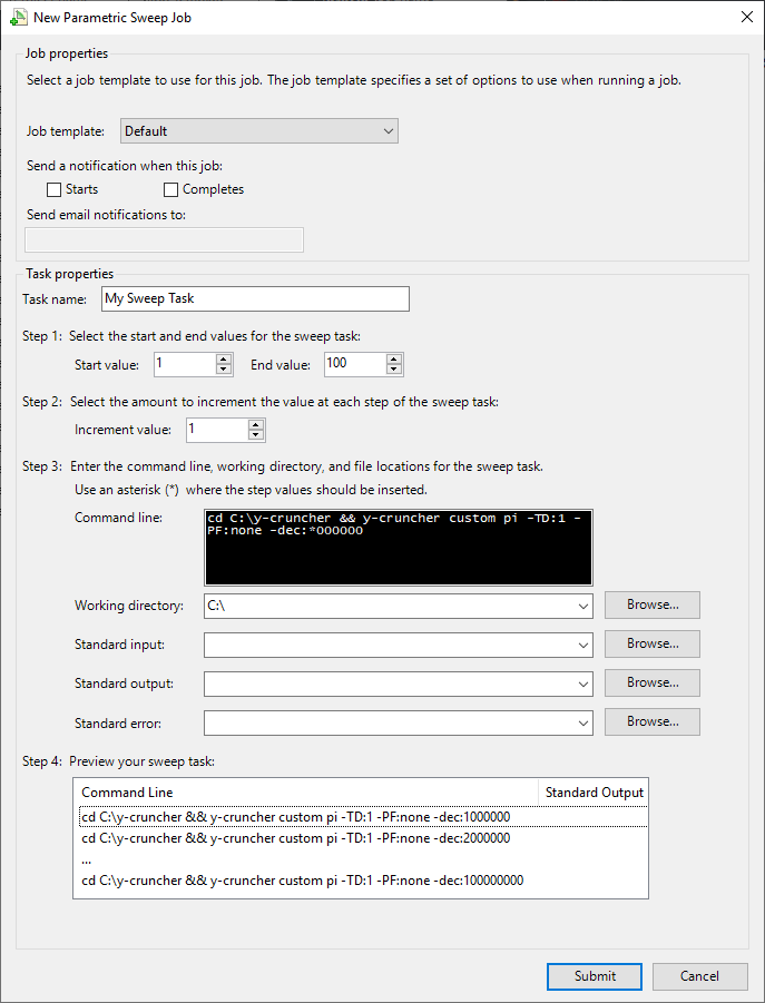 Parametric Sweep Task