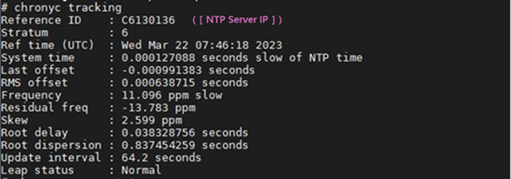 Check linux chrony tracking status