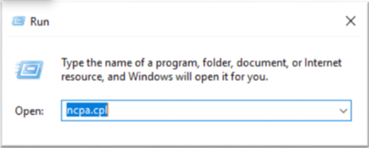 그림. ncpa.cpl 실행 그림