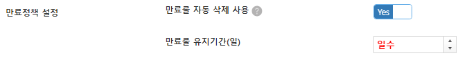 만료 정책 설정