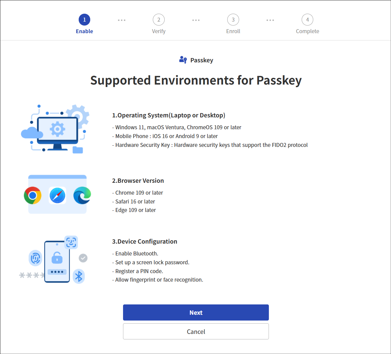 Passkey 지원 환경
